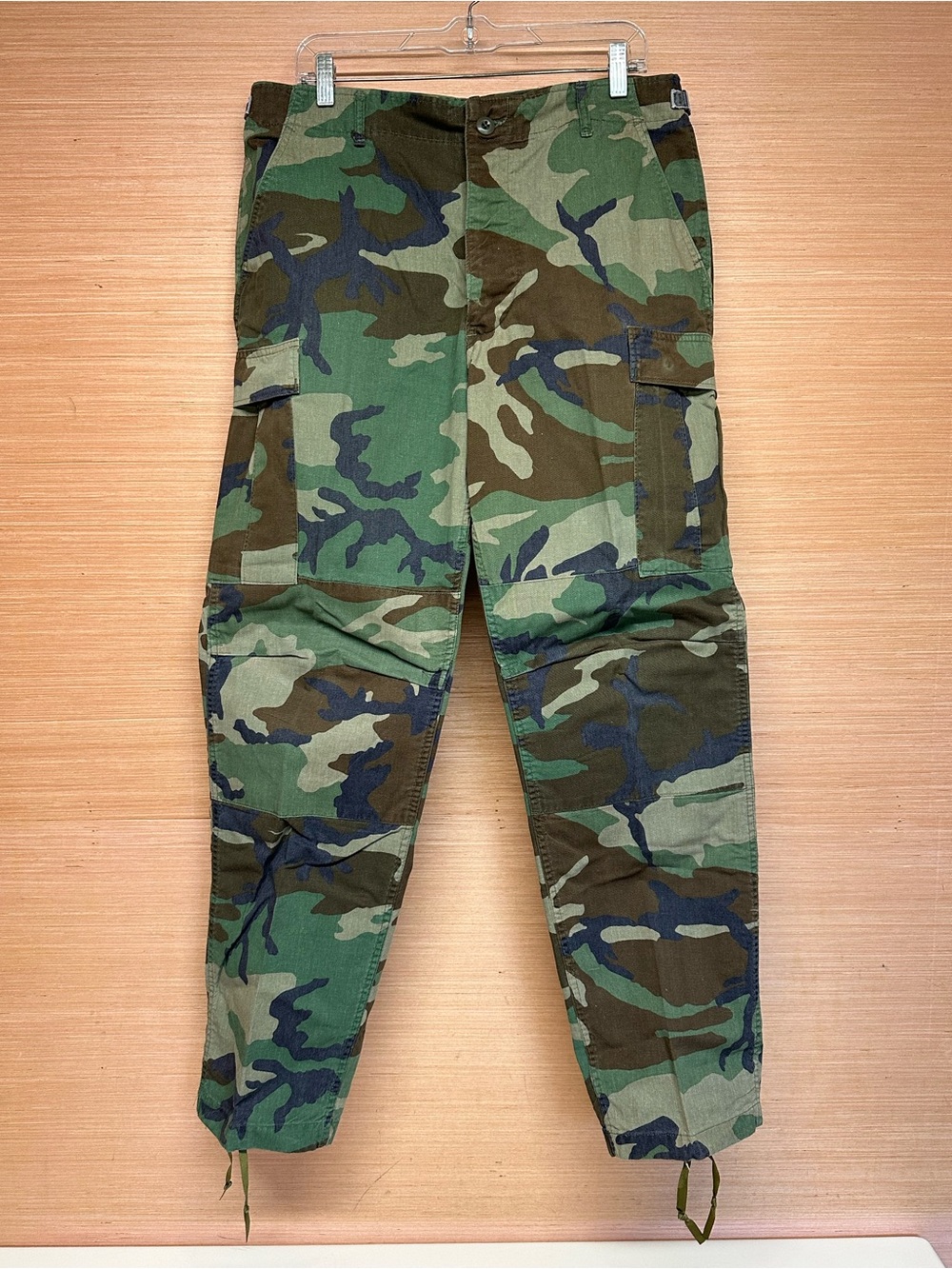 Vintage 80's Era USGI Woodland BDU Camouflage Combat Pants Trousers Medium Long